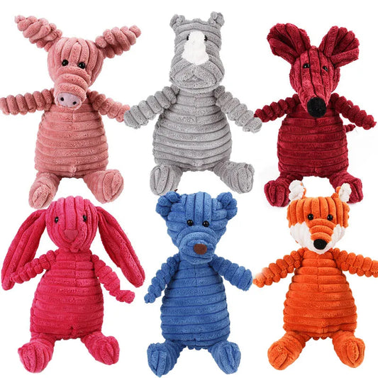 Corduroy Dog Toys for Small Large Animal Plush Squeaky
