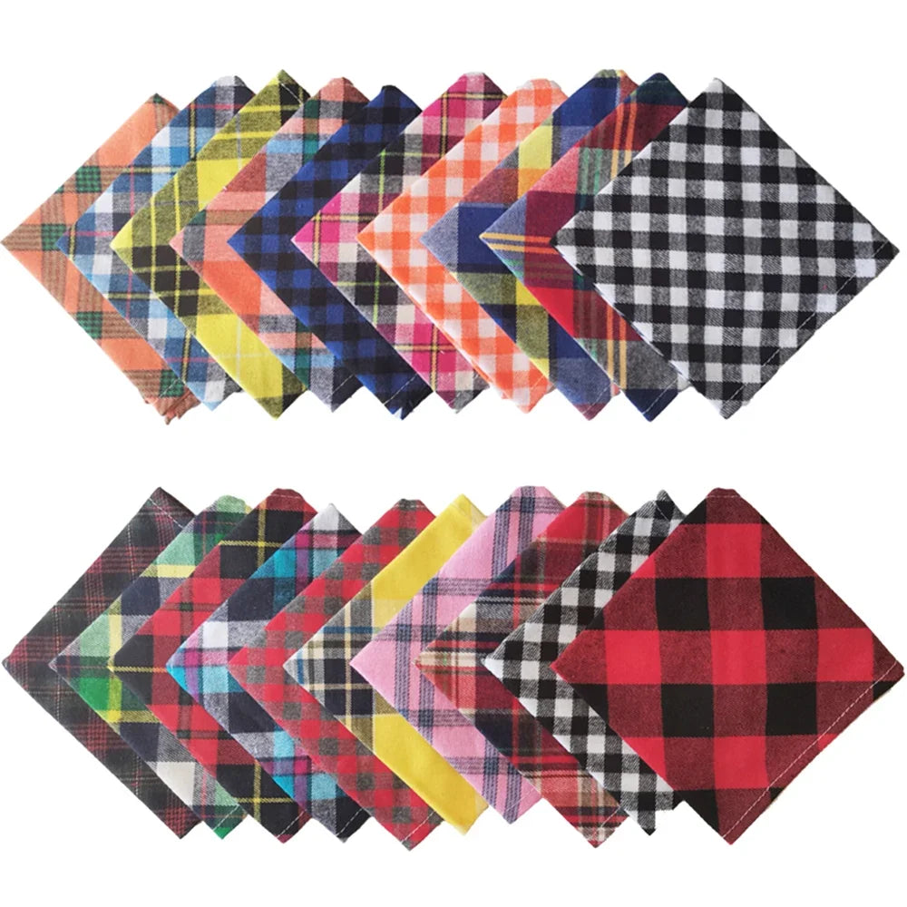 30/50 Pcs Plaid Dog Bandana Lot For Small - ProPawPet.com