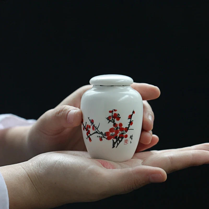 Mini White Ceramic Pet Ashes Urn Cremation - ProPawPet.com