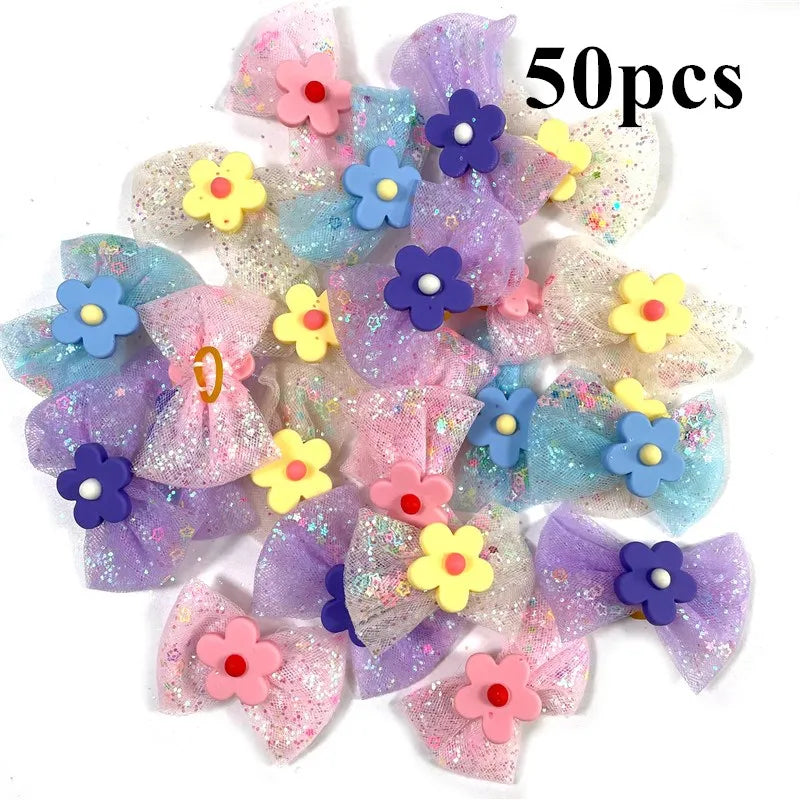 30 Pet Bows Spring Small Dog Hair Accessories Puppy Cat Flower – Dog Supplies