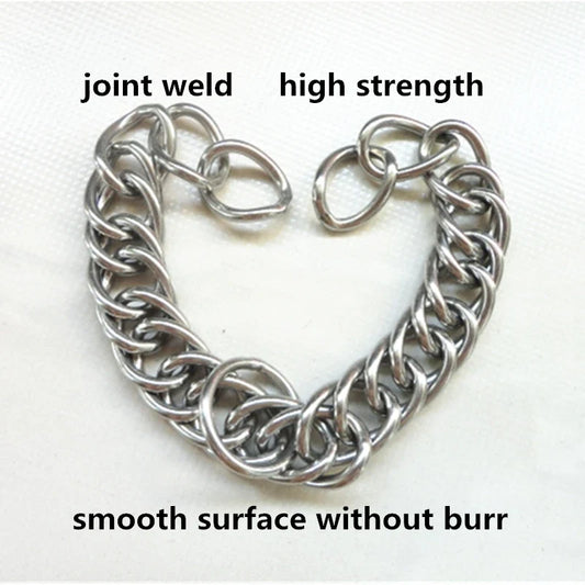 2pcs Stainless Steel Chain Double Link Curb - ProPawPet.com