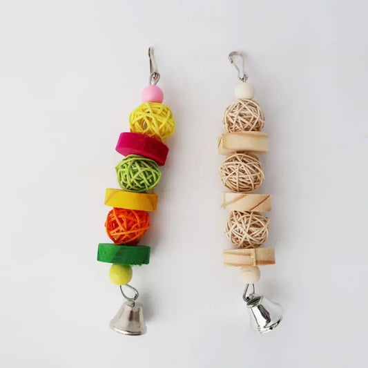 Bird Chew Toy Natural Wood Blocks Rattan - ProPawPet.com