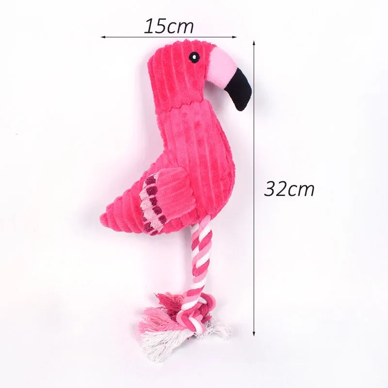 Plush Flamingo Pet Squeaky Toys for Small Dogs Clean Teeth – Dog Supplies