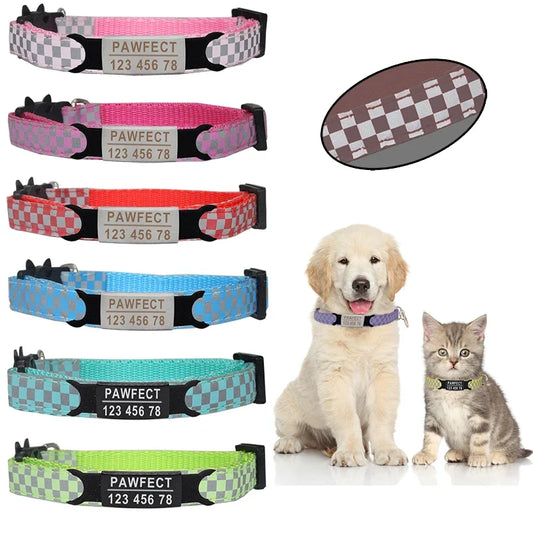 New Reflective Plaid Pet Colar Custom - ProPawPet.com