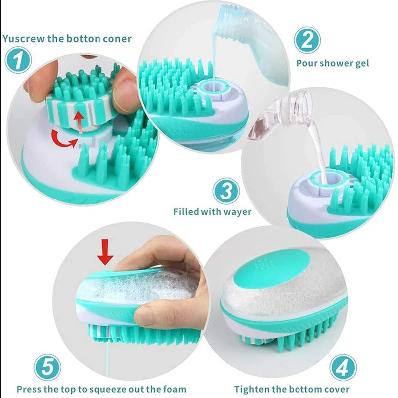 Pet Dog Cat Bath Brush 2-in-1 Pet SPA - ProPawPet.com