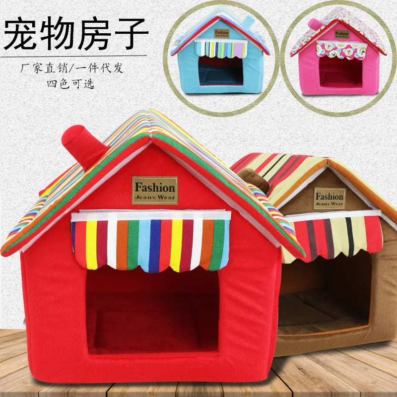 Dog House Cat Bed Pet Kennel Cute Puppy Mat - ProPawPet.com