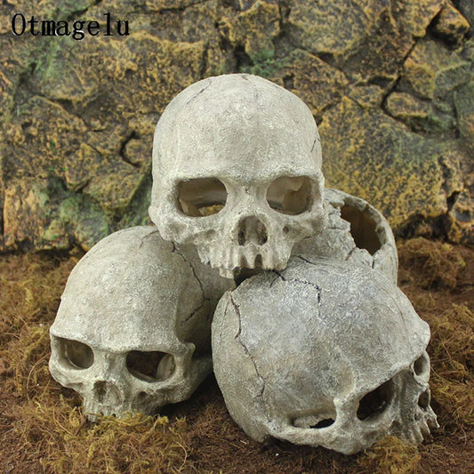 Resin Head Bone Skull Statue for Lizards - ProPawPet.com