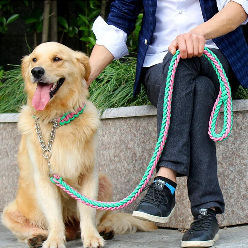 Double Strand Rope Large Dog Leashes Metal P - ProPawPet.com
