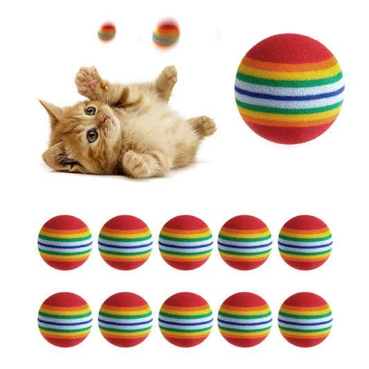 10Pcs Colorful Cat Toy Ball Interactive Cat - ProPawPet.com