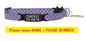 Adjustable Cat Collar Custom Personalized ID Free Engraving Dog – Cat Supplies