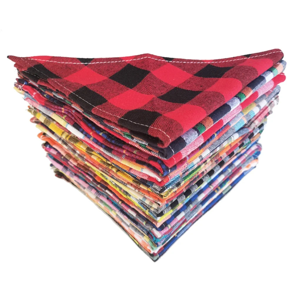 30/50 Pcs Plaid Dog Bandana Lot For Small - ProPawPet.com