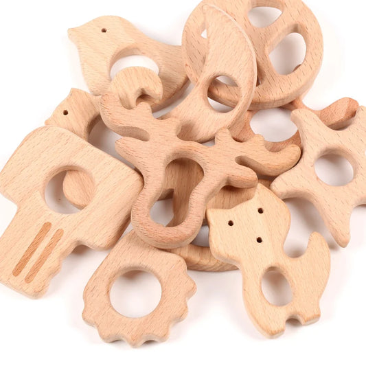 1/3/5Pcs Wooden Teether Safe Bird Elephant - ProPawPet.com