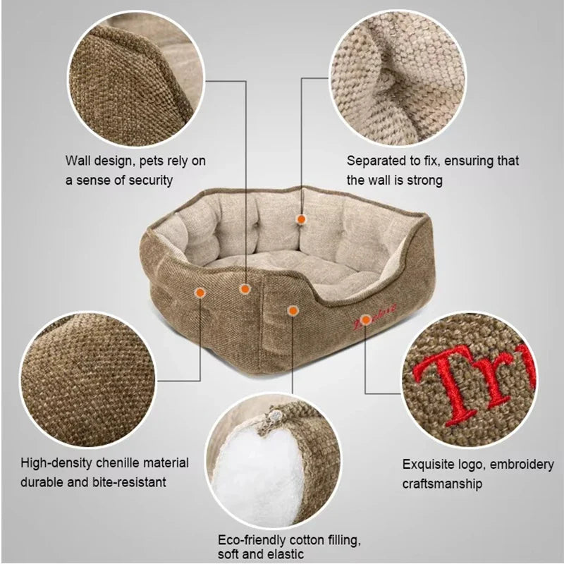 Truelove Washable Plush Dog Bed Round Pet - ProPawPet.com