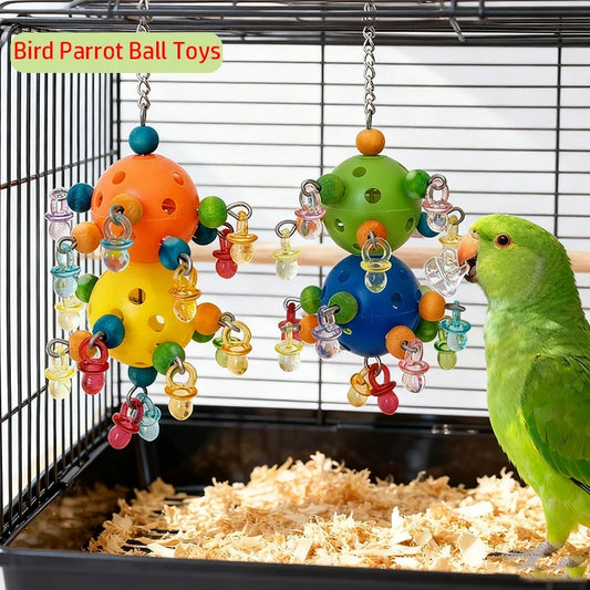 Bird Parrot Toy Colorful Bites Ball with - ProPawPet.com