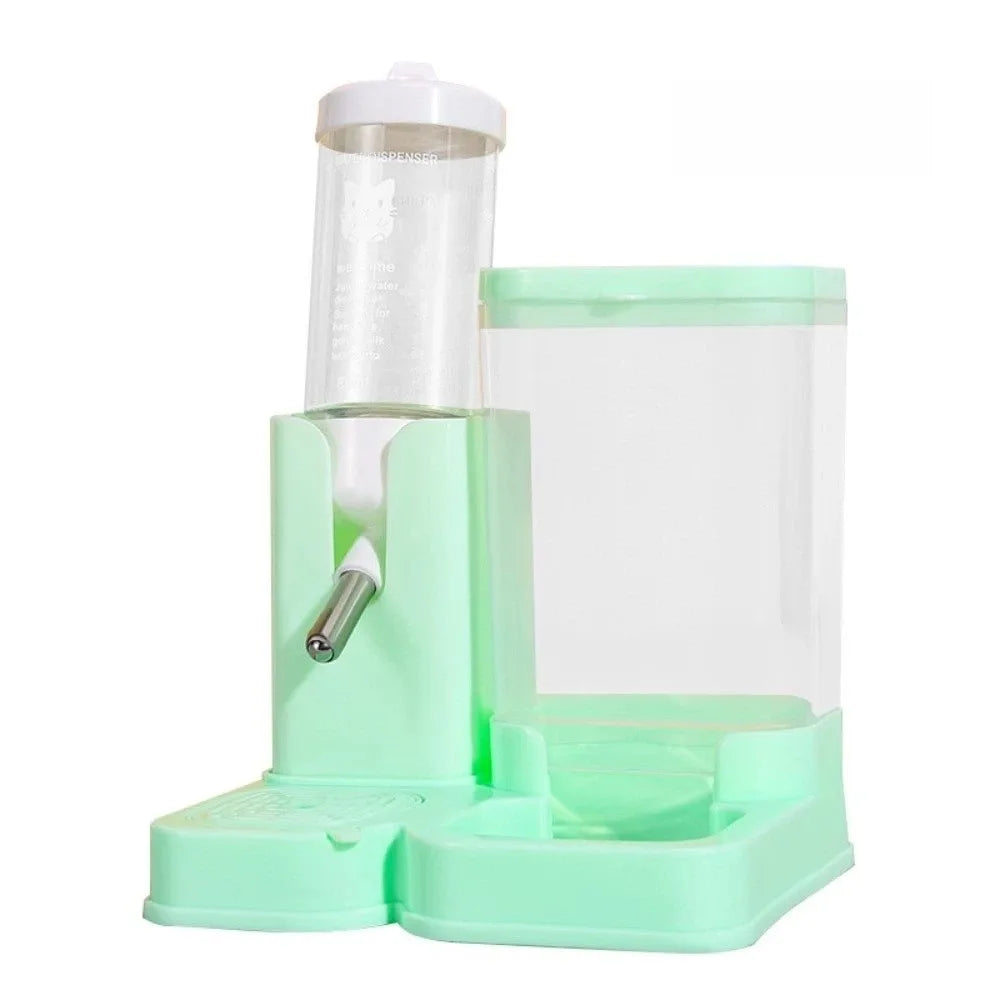 2 in 1 Design Auto Pet Food Feeder Plastic Large Capacity Rabbit
