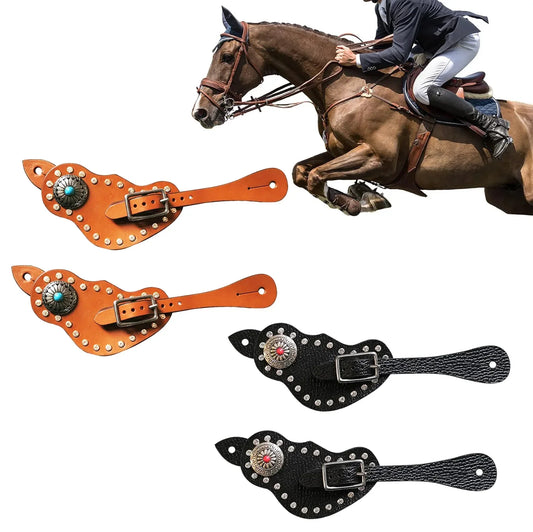 1 Pair Leather Spur Straps Adjustabl Western - ProPawPet.com