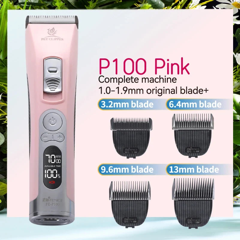 Rechargeable Fenice P100 Professional LCD Screen Dog & Cat Clippers – 16 Colors