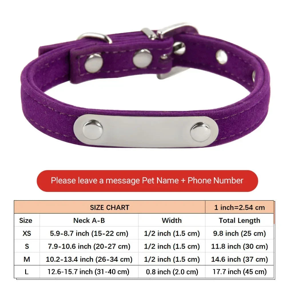 Personalized Cat Collar Soft Velvet Puppy - ProPawPet.com