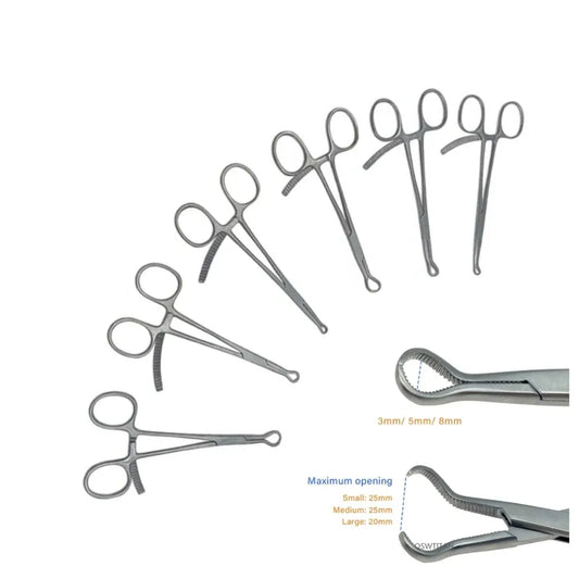 3mm/8mm Straight Curved Reduction Forceps - ProPawPet.com