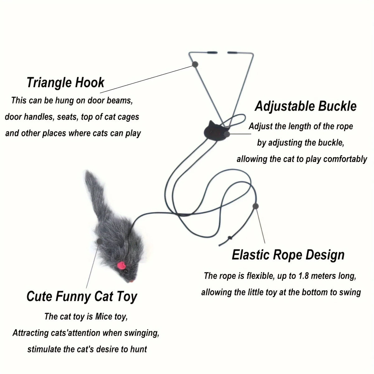 2 PCS Adjustable Hanging Cat Toy Interactive - ProPawPet.com