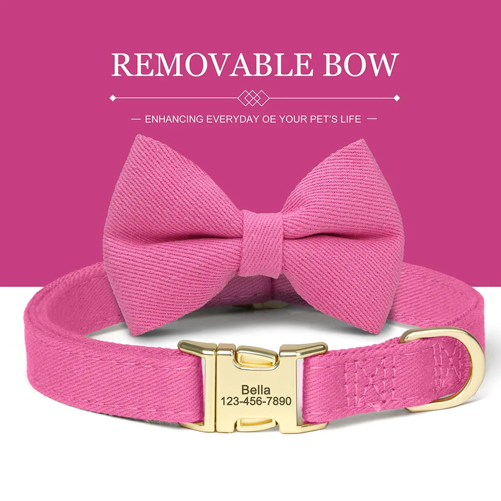 Personalized Dog Collar Cute Bowtie Dog - ProPawPet.com