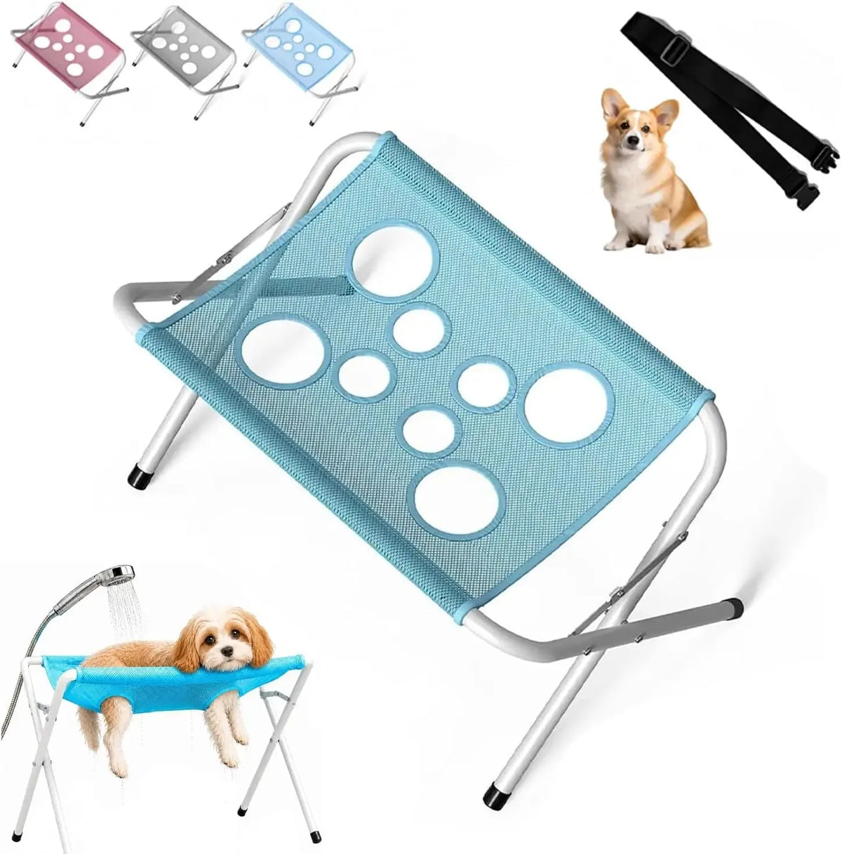 Dog Grooming Hammock Foldable Pet Paw Bathing Wash – 2 Colors