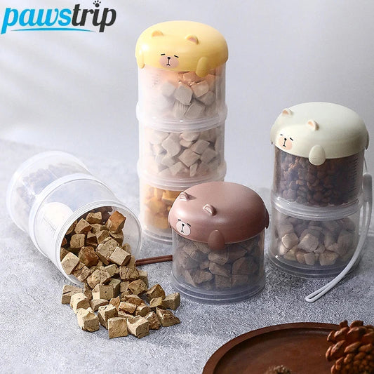 Portable 3 Layers Pet Food Storage Container