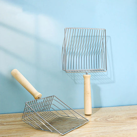 Stainless Steel Cat Litter Shovel Wooden - ProPawPet.com