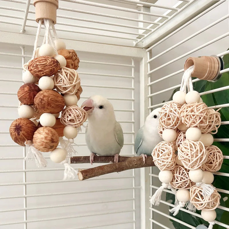 Natural Material Pet Parrot Toy Bird Swing - ProPawPet.com