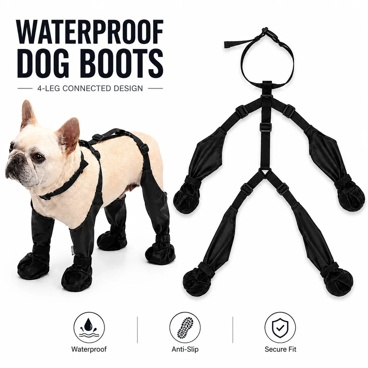 Waterproof Four-Leg Connected Dog Boots, - ProPawPet.com
