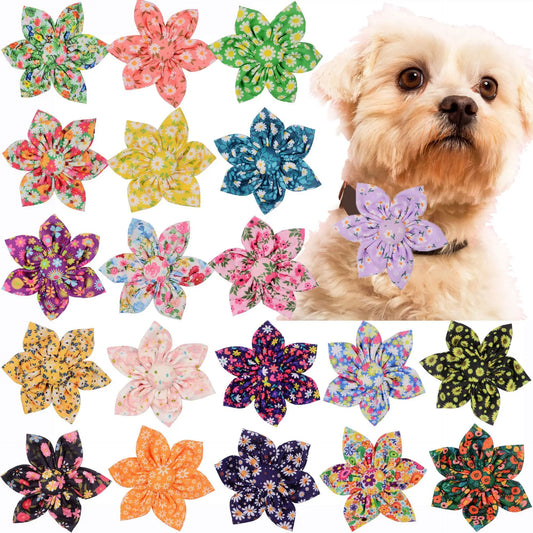 50/100pcs Dog Bow Ties Slidable Floral Dog - ProPawPet.com