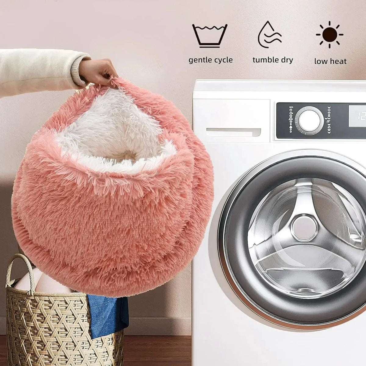 50CM 2 in 1 Soft Plush Pet Bed with Cover - ProPawPet.com