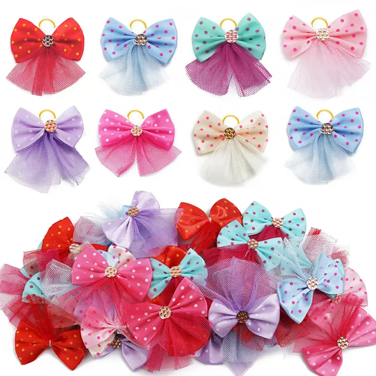 5/10pcs Lace Dog Hairbows Dog Bows With - ProPawPet.com