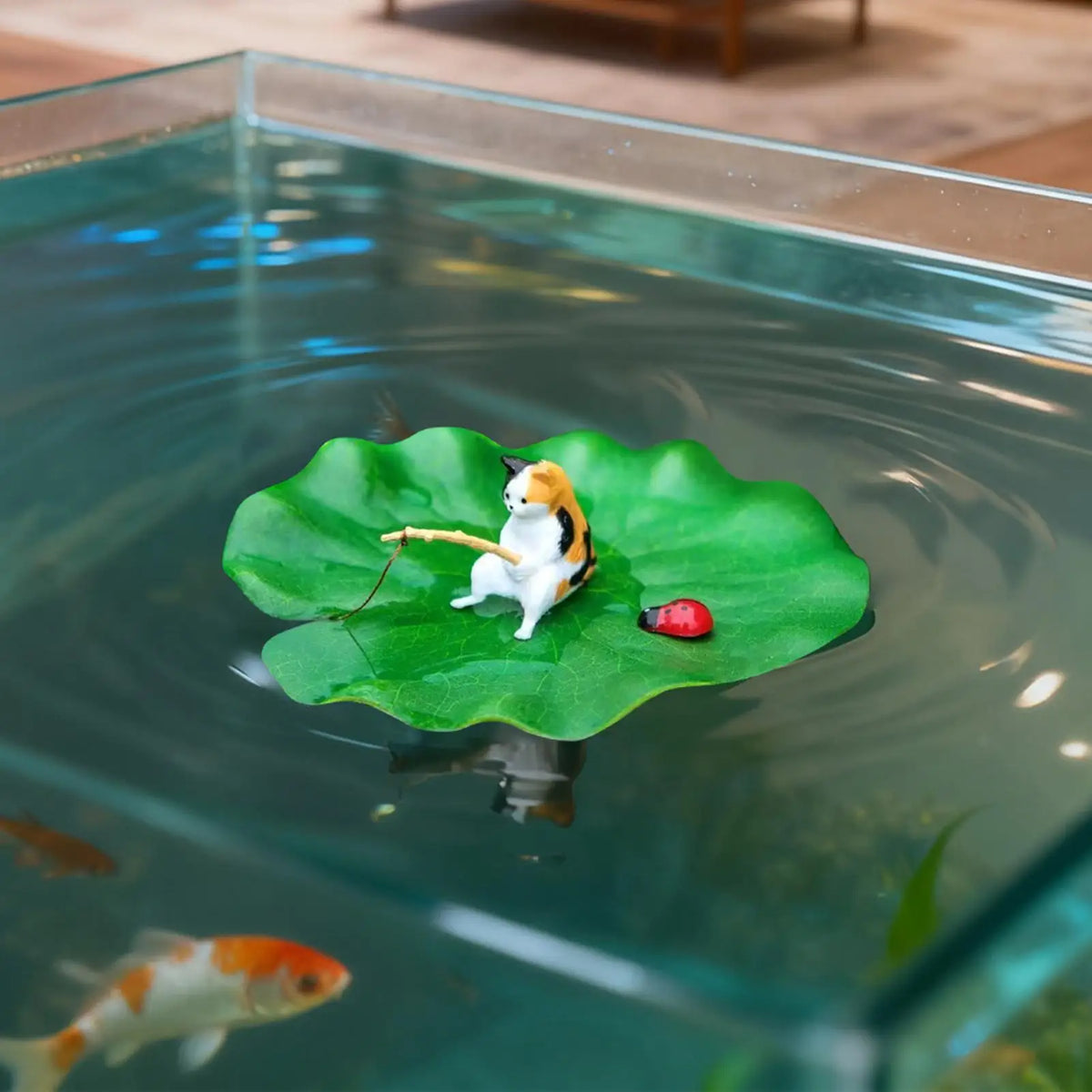 Cat Fishing on Floating Lily Pad Cat Fishing - ProPawPet.com