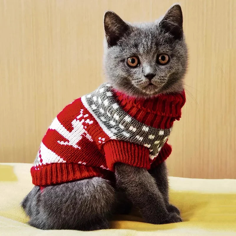 Cute Cat Sweater Costume Winter Warm Pet - ProPawPet.com