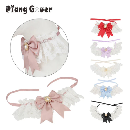 Lace Bow Pet Collar Princess Cat Necklace - ProPawPet.com