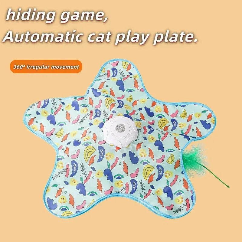 Cat Interactive Hide and Seek Toy Electric Feather Catcher Mat – 2 Colors
