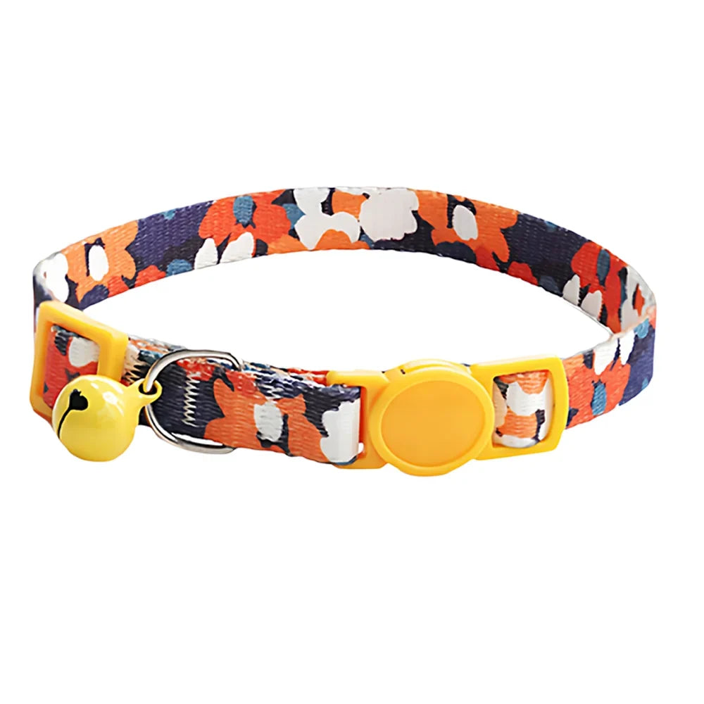 Breathable Handmade Adjustable Kitten Collar with Bell Breakaway Clip