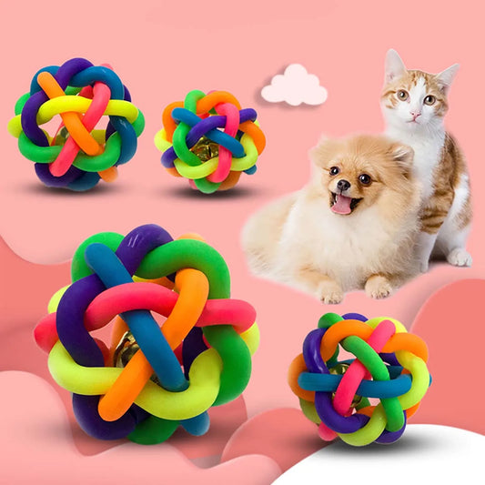 2 PCs PVC Material Colorful Bell Toy Ball - ProPawPet.com