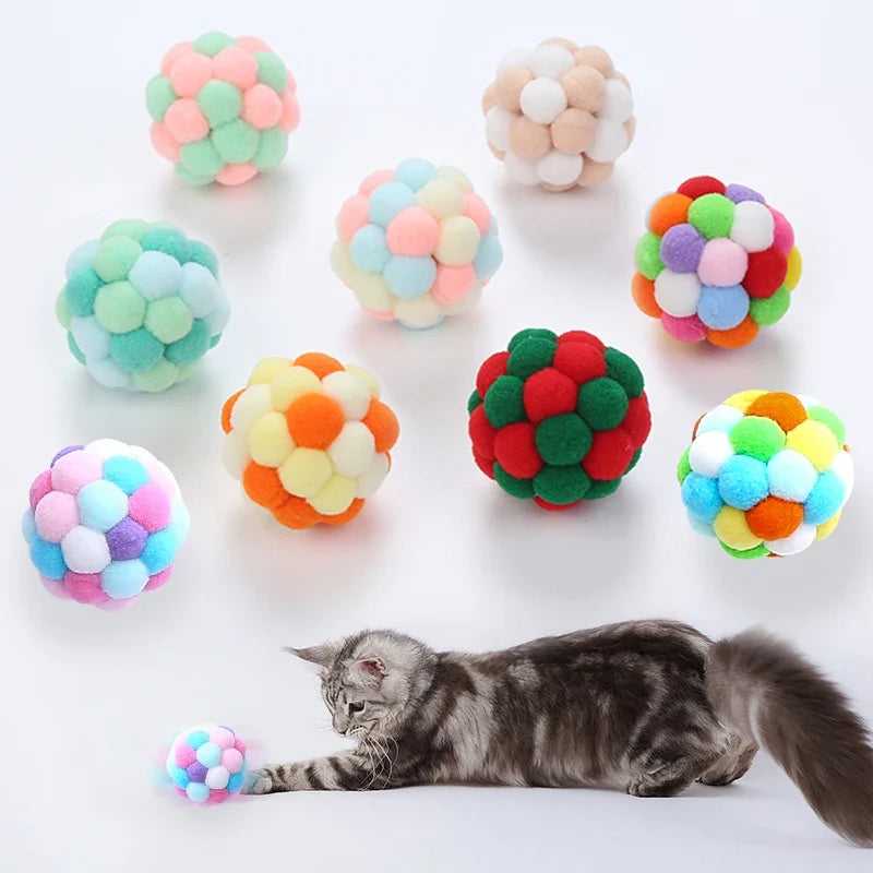 Cat toys Colorful handmade bell ball Elastic - ProPawPet.com