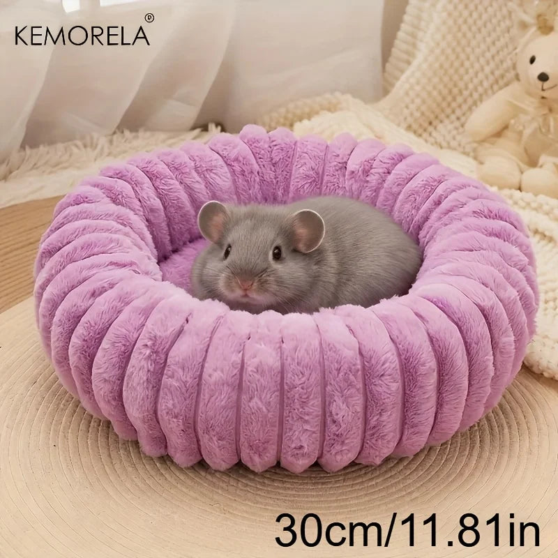 Plush Round Pet Bed Washable Soft Nest – 10 Colors