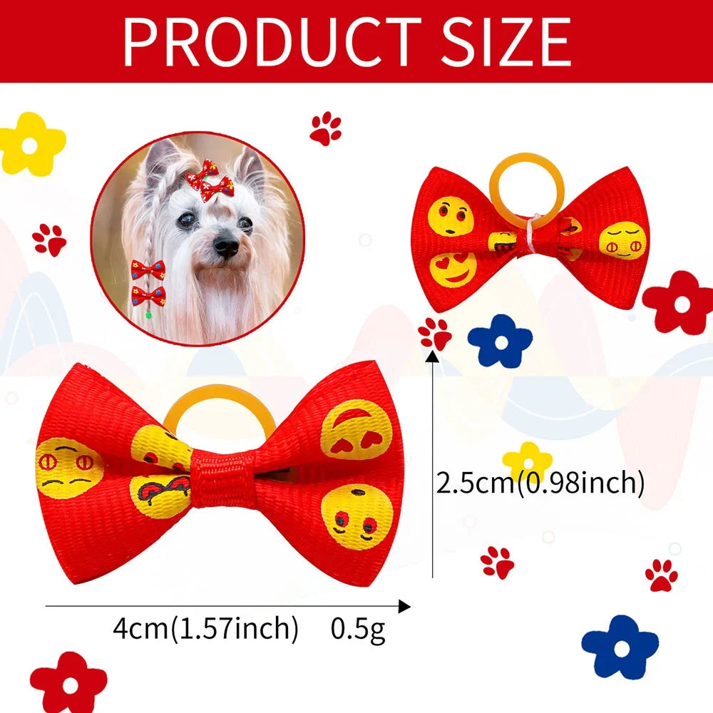 10/20/30pcs Small Dog Decorated Hair Bows - ProPawPet.com