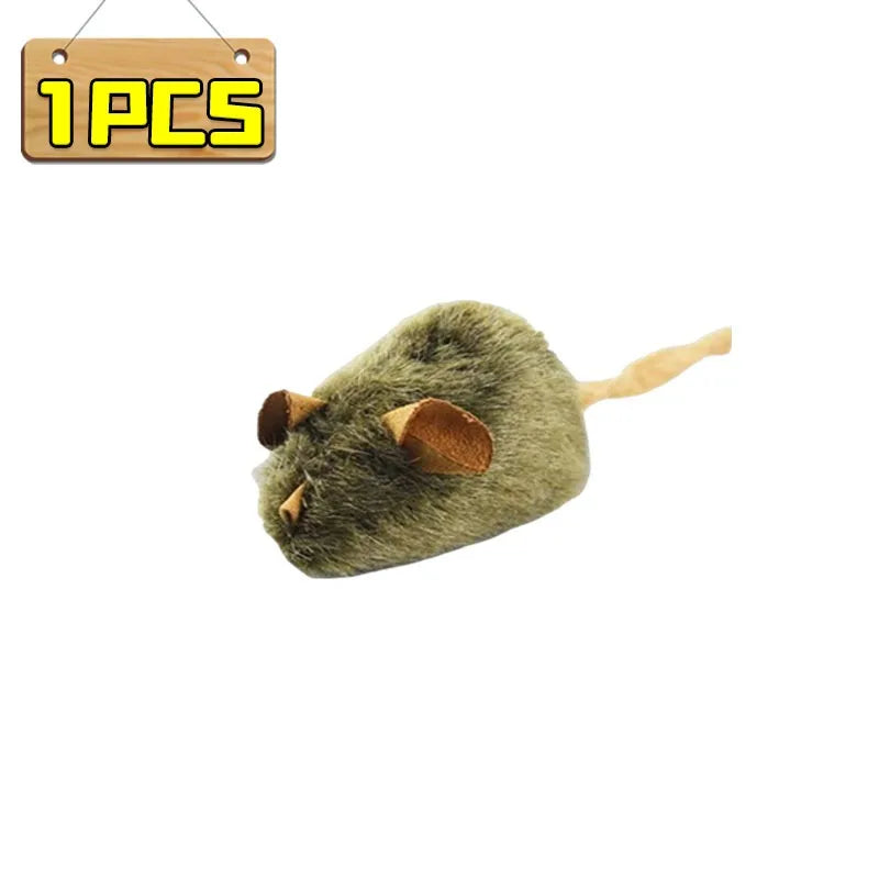 1 Interactive Mouse Plush Cat Chew Toy for Small Pets