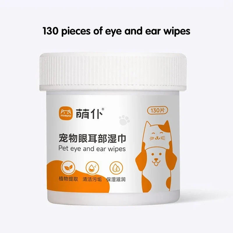 130 Pet Eye Wipes Cats and Dogs Tear Mark Wet – 2 Colors
