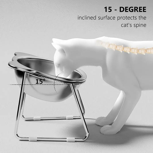Raised Cat Bowls Tilted Neck Guard Cat Food - ProPawPet.com