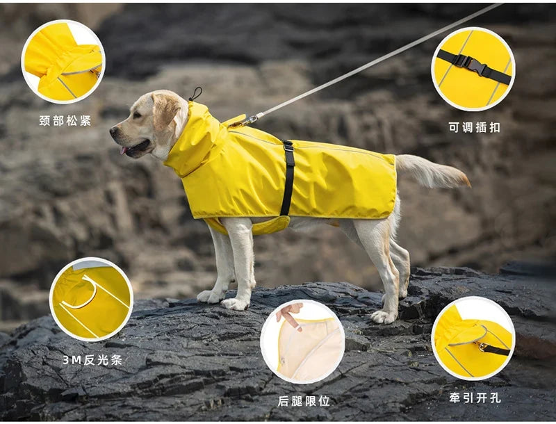 Reflective Dog Raincoat with Adjust Hood Pet - ProPawPet.com