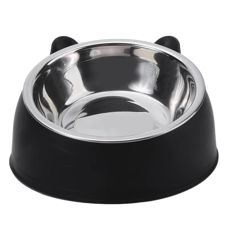 1 2 Creative Inclined Stainless Steel Pet Feeding Dish