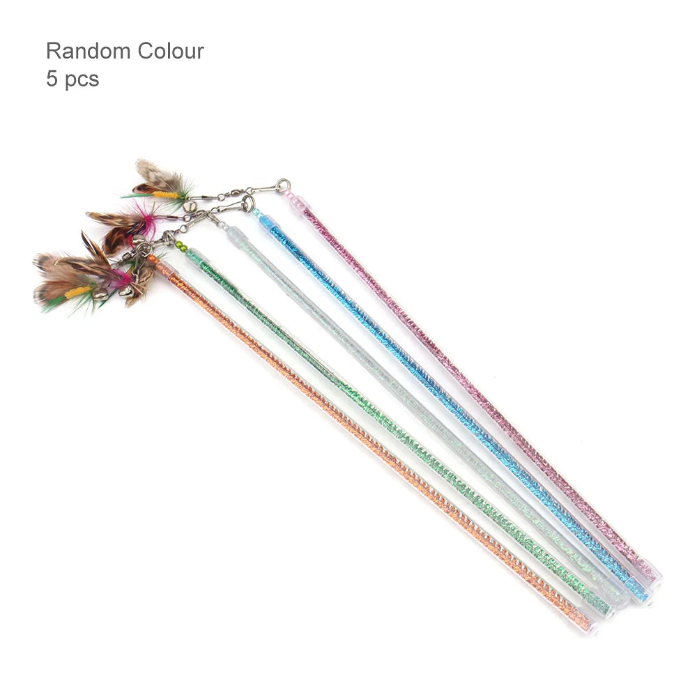 Random Bug Funny Cat Stick Toy Feather Rod Teaser – Cat Toys & Play