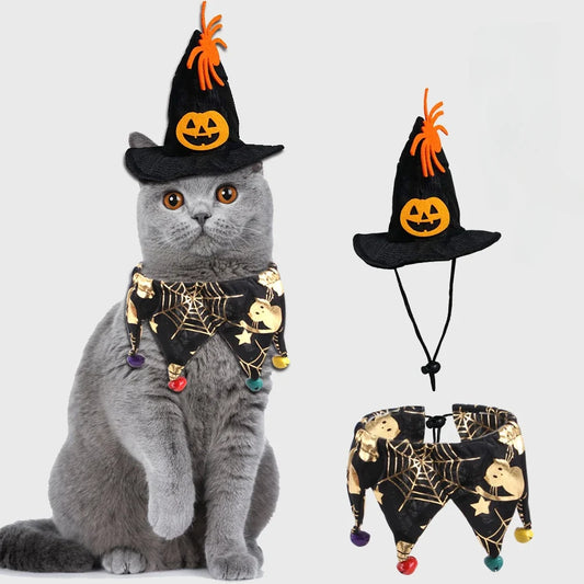 1Pc Halloween Pet Hat Scarf Cat Dog Witch - ProPawPet.com