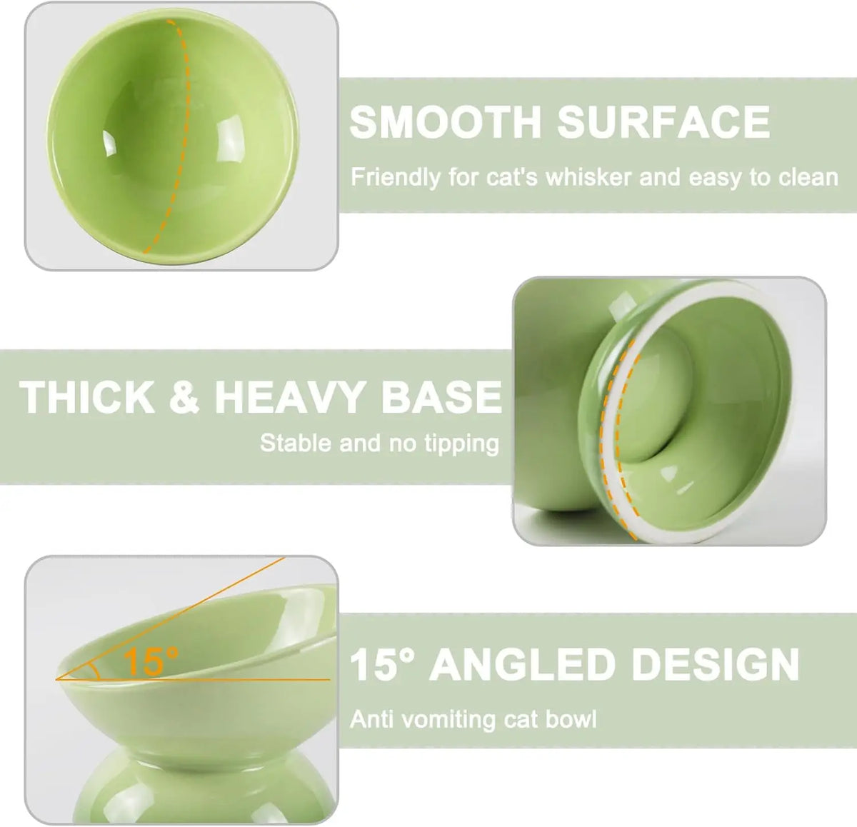 Ceramic Elevated Cat Bowls Tilted Cat Food - ProPawPet.com